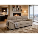 3-SEATER Sofa, Camel Upholstered Couch, Modern Living Room Furniture New. Price: $422.00.