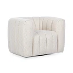Pemberly Row Transitional Upholstered Fabric Swivel Chair In Cream New. Price: $1280.07.