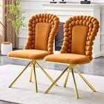 Set Of 2 Dining Chairs Puffy Bubble Ball Upholstered Accent New. Price: $199.99.