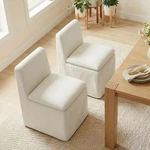 Kislot Upholstered Dining Chairs Set Of 2 Casters Modern Armless Open. Price: $247.71.