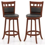 Giantex Wood Bar Stools Set Of 2 31IN Swivel Backrest Rubber Padded Seat Pv New. Price: $264.35.