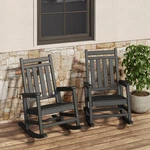 Rocking Outdoor Set Of 2 - Hdpe Poly High Back Porch Rocker Chairs New. Price: $199.99.