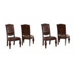 Bowery Hill Set Of 4 Traditional Leather Dining Chairs Cherry New. Price: $414.69.