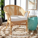 Dustin Natural Rattan Cushion Accent Chair - Stylish Home Collection Piece New. Price: $525.99.