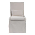 Uttermost Coley Coastal Wood And Fabric Armless Chair In Off White New. Price: $753.60.