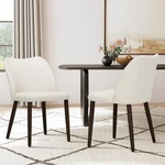 Dining Chairs Set Of 2 Modern Fabric Padded Seat Wood Legs Beige Colamy Room New. Price: $179.99.
