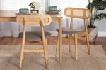 Baxton Studio Tarana Natural Oak Wood Dining Chairs Set Of 2 New. Price: $334.00.