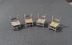 Antique Dutch Sterling Silver Miniature Dollhouse Set Of Flat Chairs 48G. Price: $289.00.