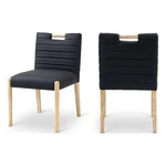 Bowery Hill Contemporary Black Vegan Leather Dining Side Chair (set Of 2) New. Price: $406.57.