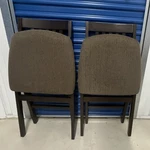 Stakmore Espresso Folding Chairs Set 2 Wood Frame Upholstered Jax Fabric Used. Price: $74.50.