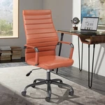 Primero Orange Faux Leather Adjustable Office Chair New. Price: $199.98.