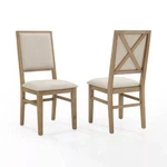 Crosley Furniture Joanna Wood Upholstered Back Chair In Brown (set Of 2) Open. Price: $169.99.