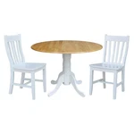 42 In. Dual Drop Leaf Table With Slat Back Dining Chairs - 3 Piece Set New. Price: $567.00.