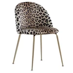 Best Master Miramar Velvet Metal Dining Chairs Yellow Leopard Print Set Of 2 New. Price: $287.47.
