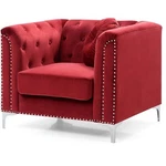 Glory Furniture Pompano Velvet Chair In Burgundy New. Price: $445.90.