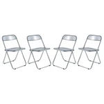 Leisuremod Lawrence Acrylic Folding Chair With Metal Frame Set Of 4 Black New. Price: $380.24.