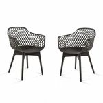 Aoodor Modern Dining Chairs Set Of 2 Plastic Cafe Weather-resistant Brown New. Price: $96.99.