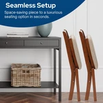 Meco Stakmore Urn Wood Upholstered Fabric Seat Folding Chair Set, (open Box). Price: $156.65.
