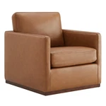 Chita Genuine Leather Swivel Accent Chair, Fsc Certified Modern Arm New. Price: $549.39.