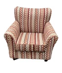 Fusion Furniture Inc. Geometric Upholstered Accent Chair Brown Beige Used. Price: $120.00.