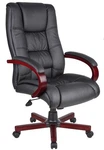 Boss High Back Executive Wood Finished Chair, Mahogany Model # B8991-M New. Price: $308.73.