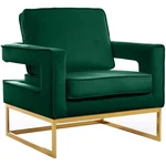 Meridian Furniture Noah Green Velvet Accent Chair With Gold Iron Base New. Price: $479.73.