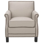 Safavieh Easton Club Chair Brass Nail Head Taupe New. Price: $462.77.