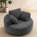 55" Oversized Boneless Round Chaise Lounge Chair Indoor, Modern Deep Seat Clo... New. Price: $360.45.
