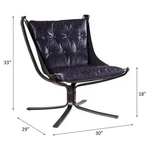 Acme Carney Button Tufted Accent Chair Vintage Blue Top Grain Leather New. Price: $714.19.