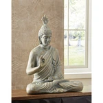 Signature Design By Ashley Hosgrove Buddha Sculpture, Verigris Patina Paper New. Price: $138.03.