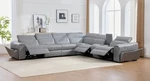 New Gray 142" Wide Modern Power 3-RECLINER Sectional Adj Headrests W/ Bt Speaker. Price: $2949.99.