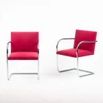 Original Knoll Mies Van Der Rohe Brno Chairs Red Fabric Sets Avail 2000S 2K Msrp Used. Price: $375.00.