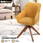 Swivel Accent Modern Home Office Upholstered Armchair W/wood Legs Yellow New. Price: $59.87.