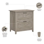Bush Furniture Key West 2 Drawer Lateral File Cabinet Washed Gray New. Price: $155.98.