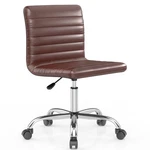 Smug Desk Chair Armless Office Leather Swivel Golfball Mid Back - Brown New. Price: $58.59.