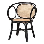 Baxton Studio Palesa Two-tone Black Brown Rattan Dining Chair New. Price: $220.49.