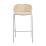 Leisuremod Ervilla Wicker Bar Stool With White Powder Coated Metal Frame Beige New. Price: $363.68.