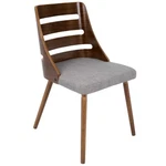 Lumisource Trevi Chair, Walnut Wood, Grey Fabric Ch-trvwl-gy New. Price: $165.00.