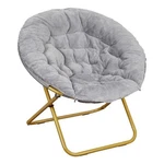 Flash Furniture Gwen Xl Fabric Folding Saucer Chair Gray/soft Gold New. Price: $117.82.