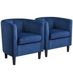 Yaheetech Velvet Accent Chair, Modern And Comfortable Set Of 2, Blue New. Price: $264.99.
