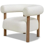 Fuji Mid Century Modern Barrel Accent Arm Chair Ivory White Boucle New. Price: $530.32.