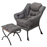 Welnow Lazy Lounge Chair W/ Ottoman, Armrests & Side Pocket, Dark Grey, 400LB Ca New. Price: $164.98.
