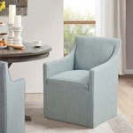 Madison Park Elaine Blue Dining Armchair With Casters Open. Price: $279.99.