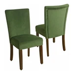 Pemberly Row 38" Wood And Velvet Parson Dining Chairs - Green (set Of 2) New. Price: $308.19.