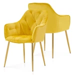Ivinta Dining Chair Set Of 2, Upholstered Kitchen Dinner With Gold Leg New. Price: $225.99.