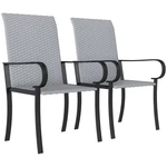 Outsunny Set Of 2 Outdoor Wicker Dining Chairs With Armrests, Gray New. Price: $69.99.
