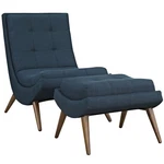 Modway Ramp Upholstered Polyester Fabric Lounge Chair Set In Azure Blue New. Price: $440.35.