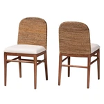 Bali & Pari Nadim Natural Seagrass And Acacia Wood 2-PIECE Dining Chair Set New. Price: $362.97.