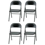 Meco Sudden Comfort All Steel Indoor Outdoor Folding Chair Set, Black (set Of 4) New. Price: $88.99.