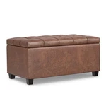 Simplihome Sienna Storage Ottoman Bench - 33 Inch, Distressed Saddle Brown New. Price: $175.77.
